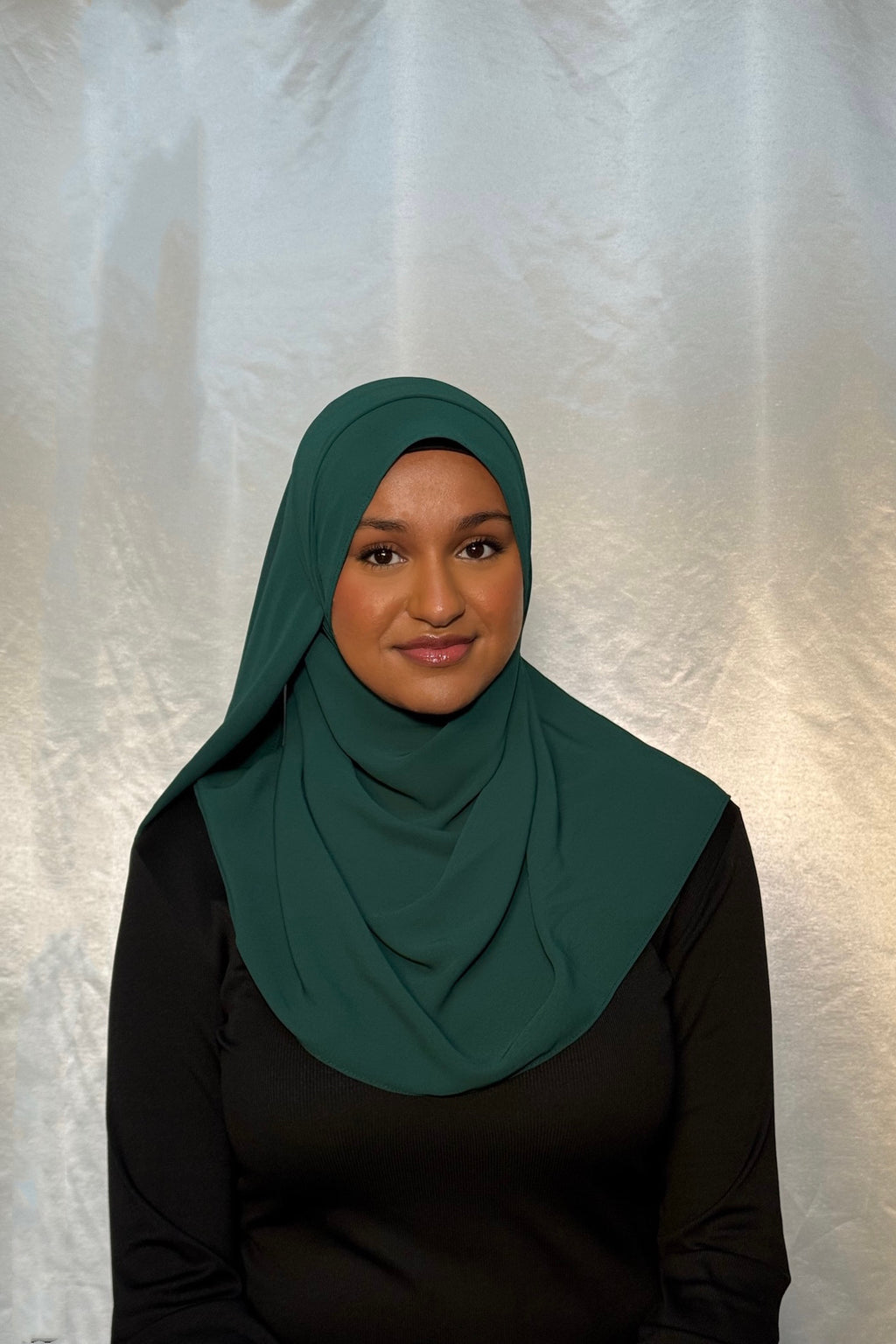 Forest Green Diamond Chiffon