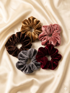 Silver Velvet Scrunchie